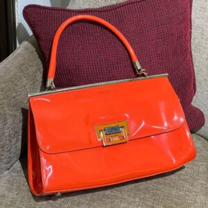 Orange Wetlook Ladies Shoulder Bag