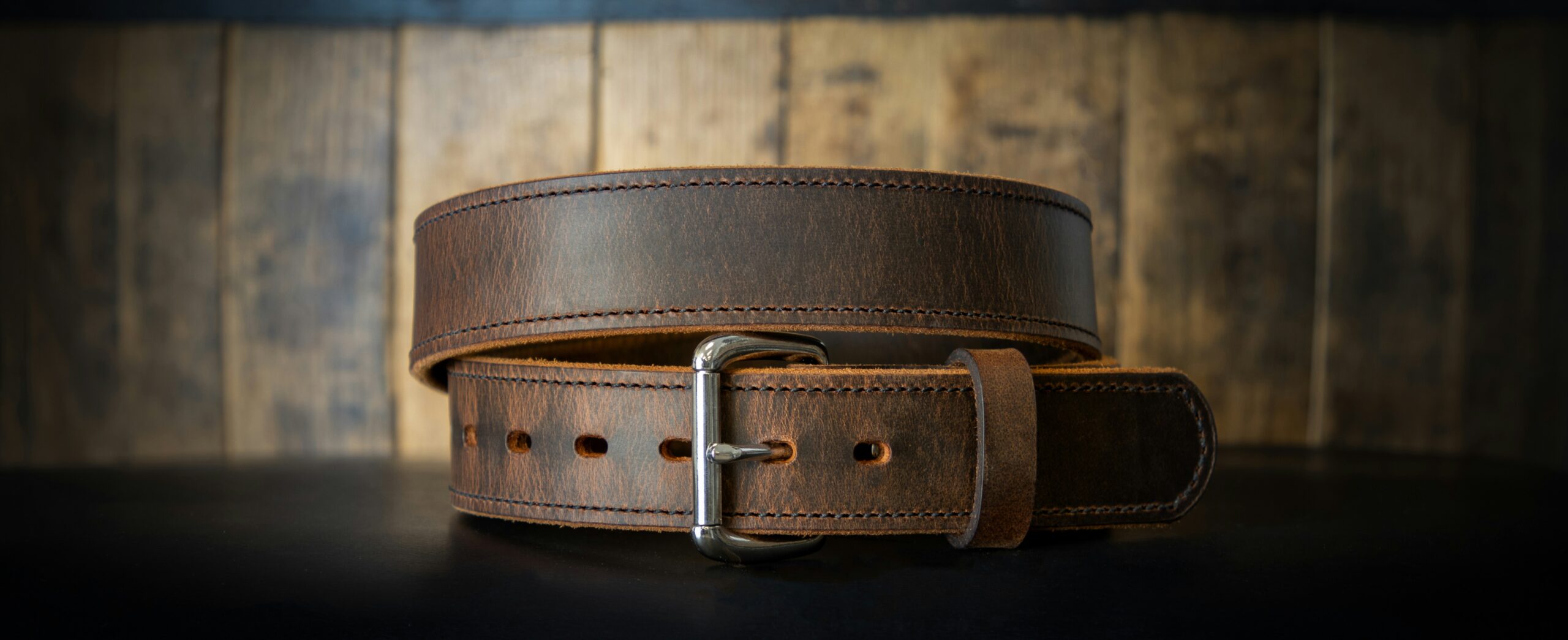 Brown Embossed Leather Belt