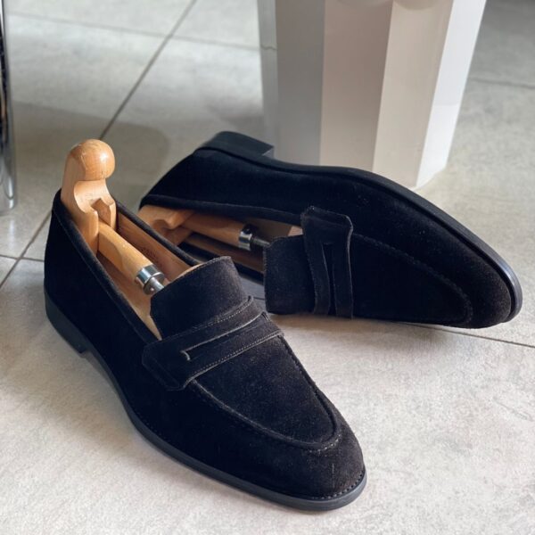 Thom Wills Black Suede Penny loafers