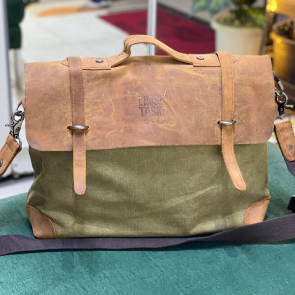 Leather Canvas Combo Messanger Bag