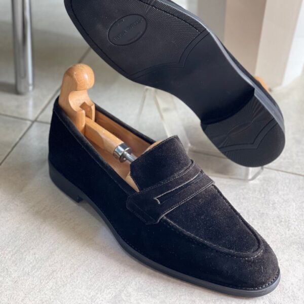 Thom Wills Black Suede Penny loafers