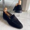 Thom Wills Black Suede Penny loafers
