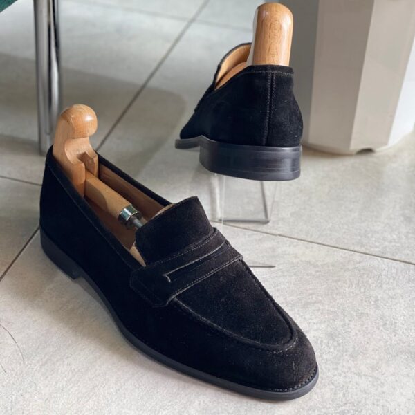 Thom Wills Black Suede Penny loafers