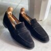 Thom Wills Black Suede Penny loafers