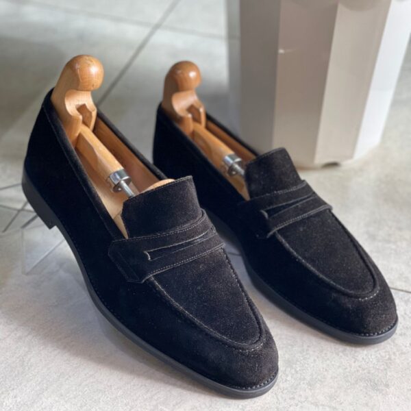 Thom Wills Black Suede Penny loafers