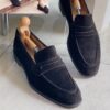 Thom Wills Black Suede Penny loafers