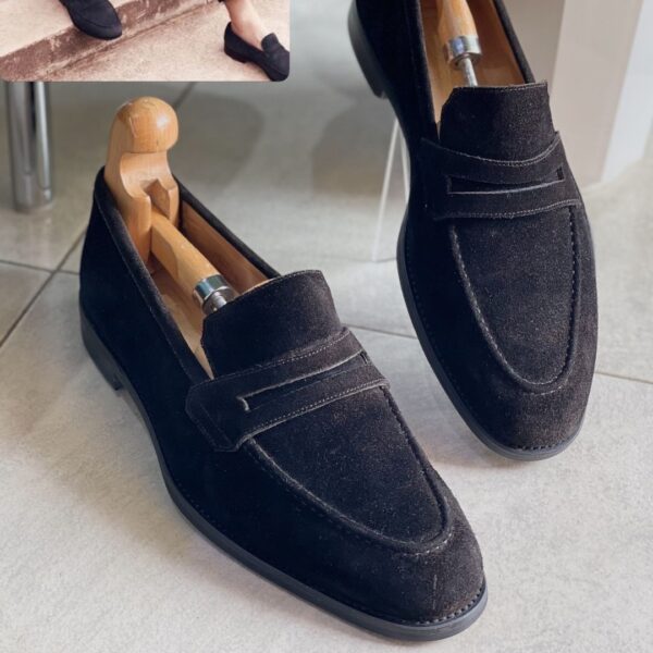 Thom Wills Black Suede Penny loafers
