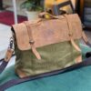 Leather Canvas Combo Messanger Bag