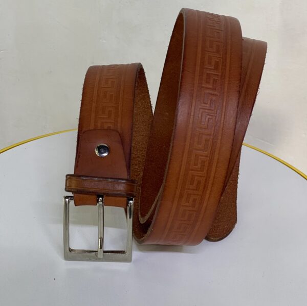 Brown Embossed Leather Belt